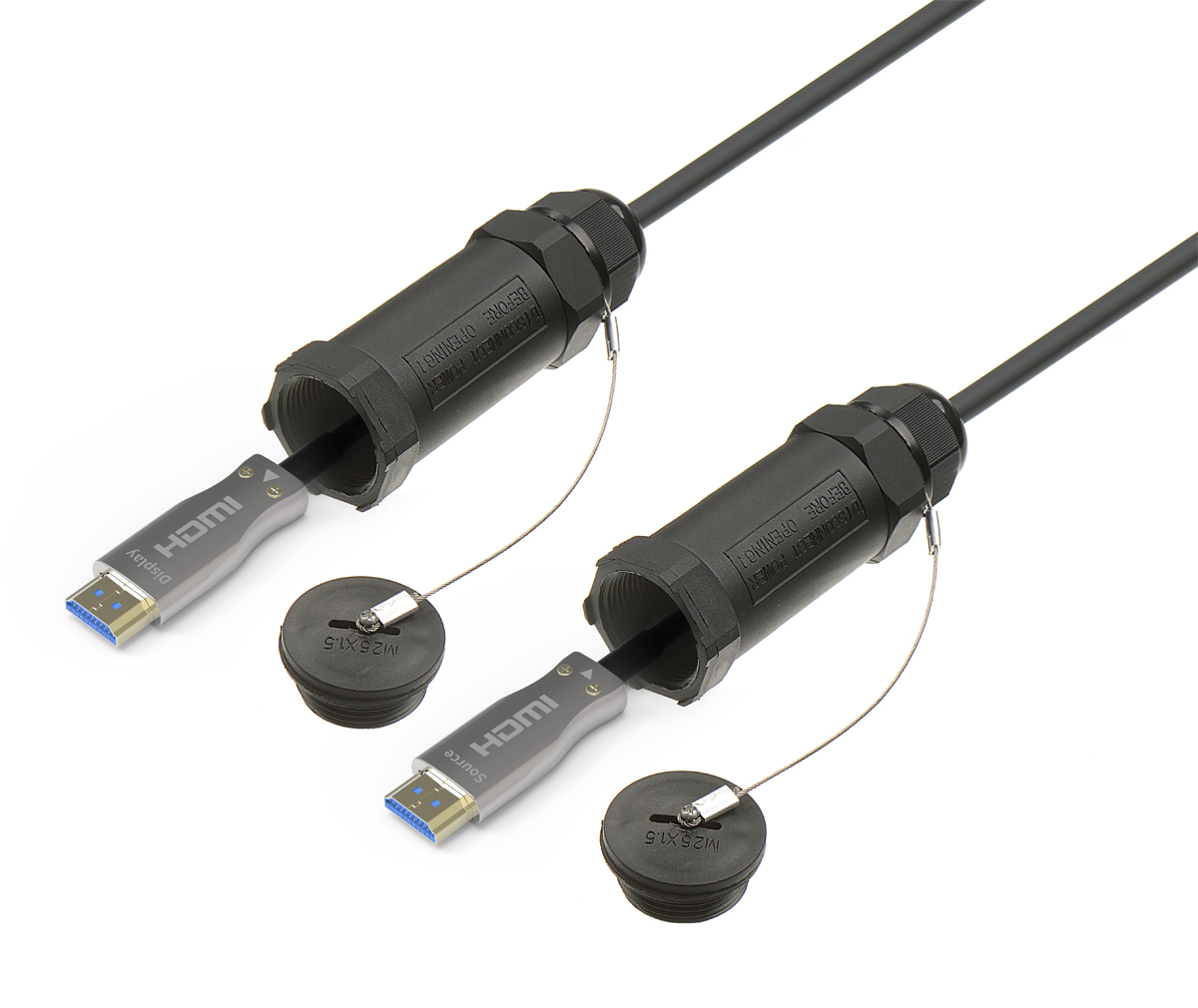 HDMI 鎧裝光纖線，帶保護套