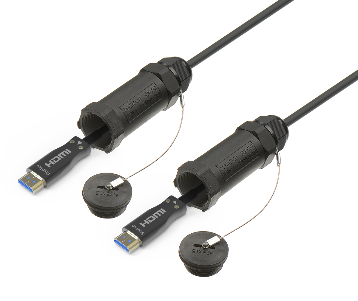 HDMI 鎧裝光纖線，帶保護套